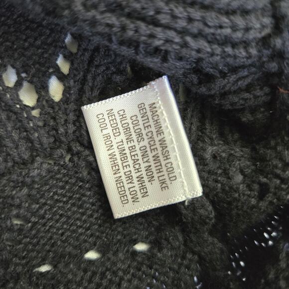 Style & Co Women Boho Whimsigoth Flare Sleeve  Open Knit Crochet Cardigan Top XL - Picture 7 of 9